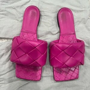 Bottega Veneta Pink Quilted Women's Slides